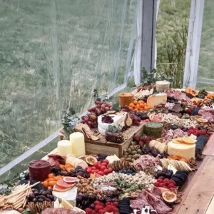 Fruit cheese and meat buffet example